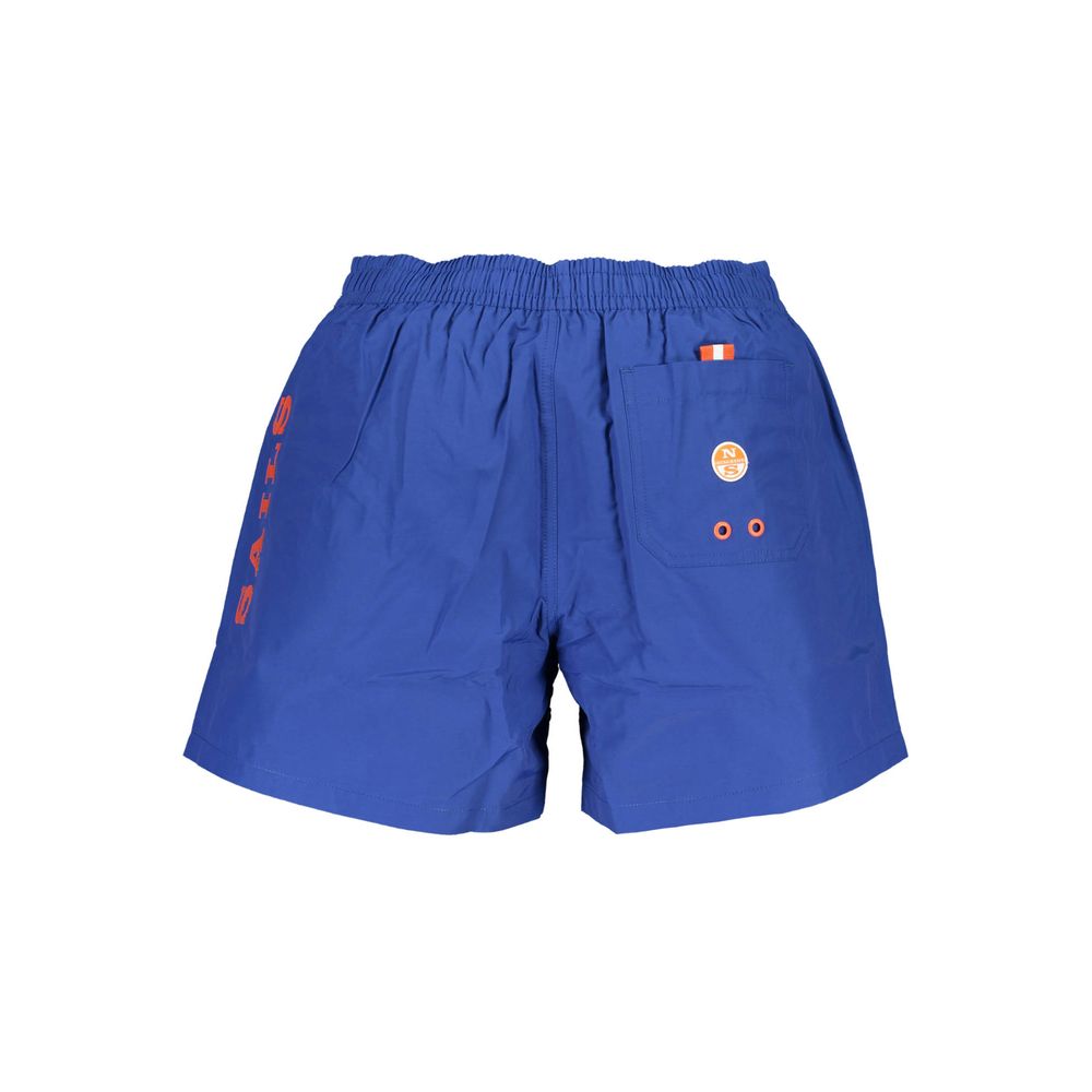 Swim Shorts by North Sails for men in polyester and blue & print showcases a sinuous silhouette, expertly cut for a sinuous fit as part of the Men's Polyester Swim Shorts collection.