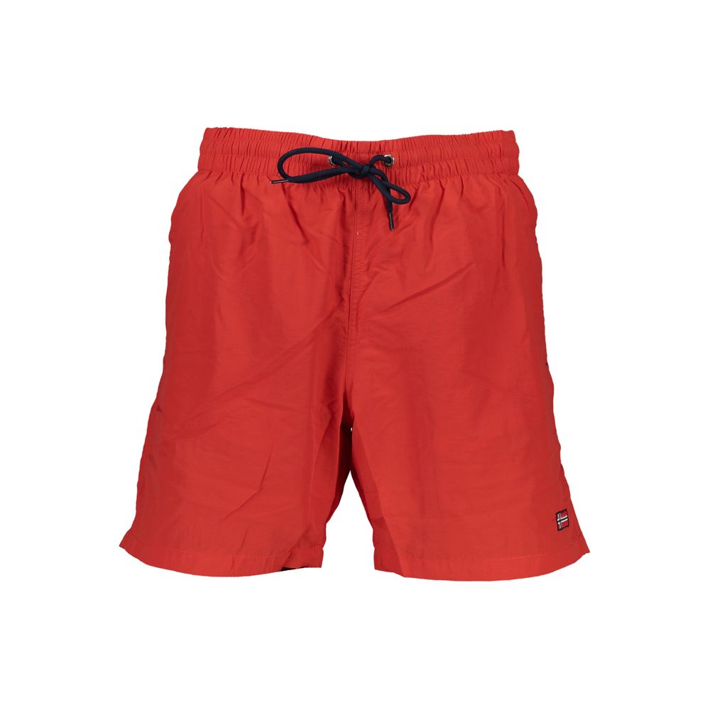 Swim Shorts by Norway 1963 for men in polyamide and red showcases a sinuous silhouette, expertly cut for a sinuous fit as part of the Men's Polyamide Swim Shorts collection.