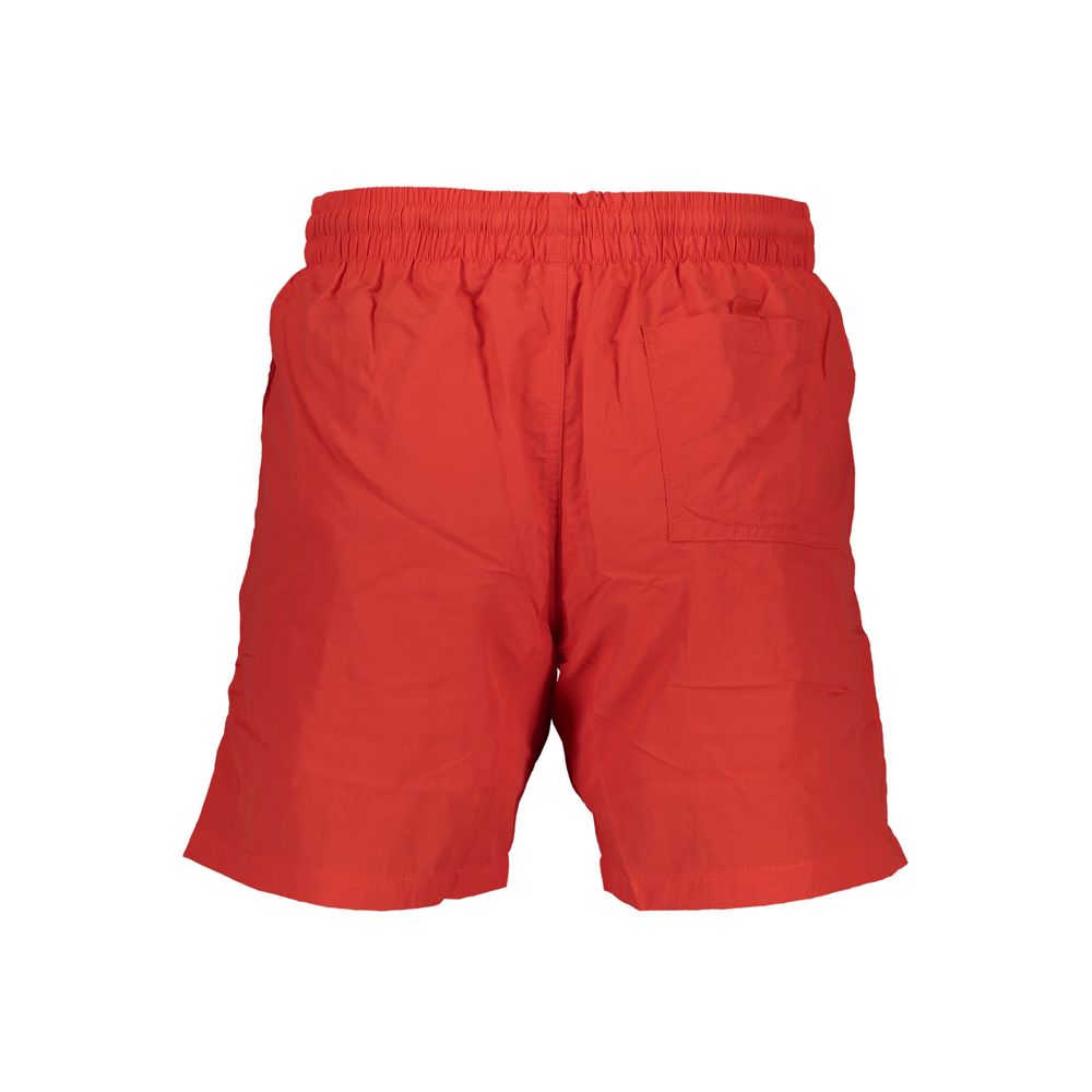 Swim Shorts by Norway 1963 for men in polyamide red showcases a sculptural silhouette, expertly capturing the sophisticated essence of the sculptural Men's Polyamide Swim Shorts design for a premium poolside look.