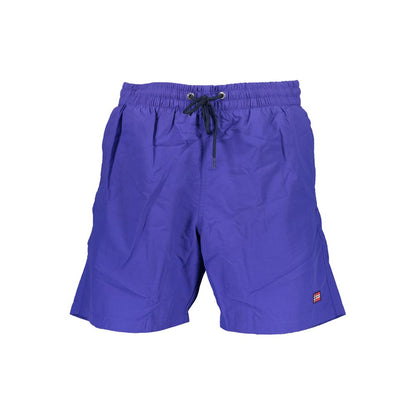 Swim Shorts by Norway 1963 for men in polyamide blue showcases a sculptural silhouette, expertly capturing the sophisticated essence of the sculptural Men's Polyamide Swim Shorts design for a premium poolside look.