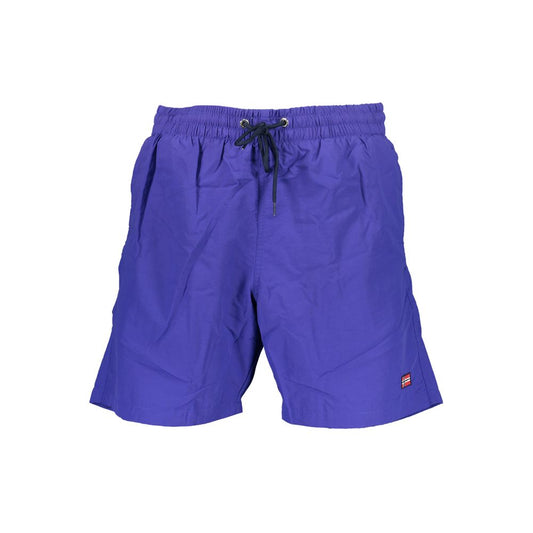 Swim Shorts by Norway 1963 for men in polyamide blue showcases a sculptural silhouette, expertly capturing the sophisticated essence of the sculptural Men's Polyamide Swim Shorts design for a premium poolside look.