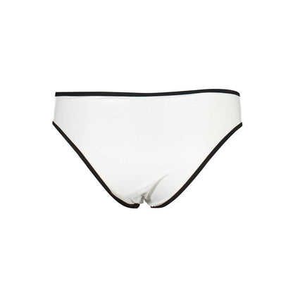 Swim Briefs by Karl Lagerfeld for women in elastane white features a riviera ready silhouette from the Women's Elastane Swim Briefs collection, showcasing a riviera ready finish with a streamlined riviera ready fit.