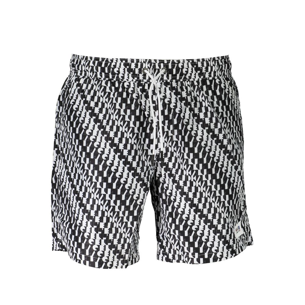 Swim Shorts by Karl Lagerfeld for men in polyester white presents a sculptural silhouette, showcasing the sculptural Men's Polyester Swim Shorts design with a refined cut for a premium, sophisticated look.