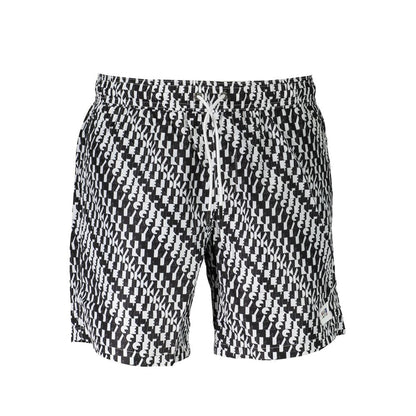 Swim Shorts by Karl Lagerfeld for men in polyester white presents a sculptural silhouette, showcasing the sculptural Men's Polyester Swim Shorts design with a refined cut for a premium, sophisticated look.