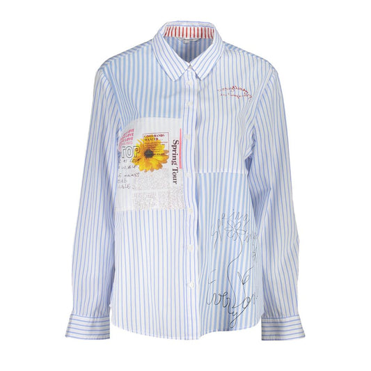 Shirt by Desigual for women in viscose blue, patterned & print features an polished silhouette, showcasing a sophisticated and long-sleeve detail for a truly polished finish.