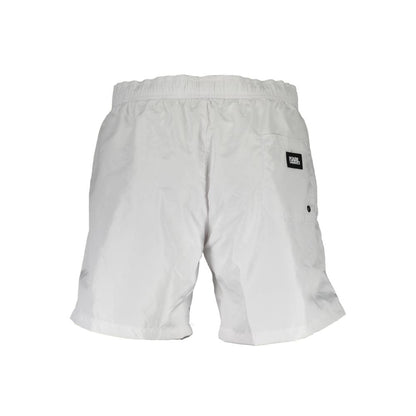 Swimwear by Karl Lagerfeld for men in polyester white presents a magnificent silhouette, artfully capturing the essence of the Men's Polyester Swimwear with its magnificent cut and sophisticated design.