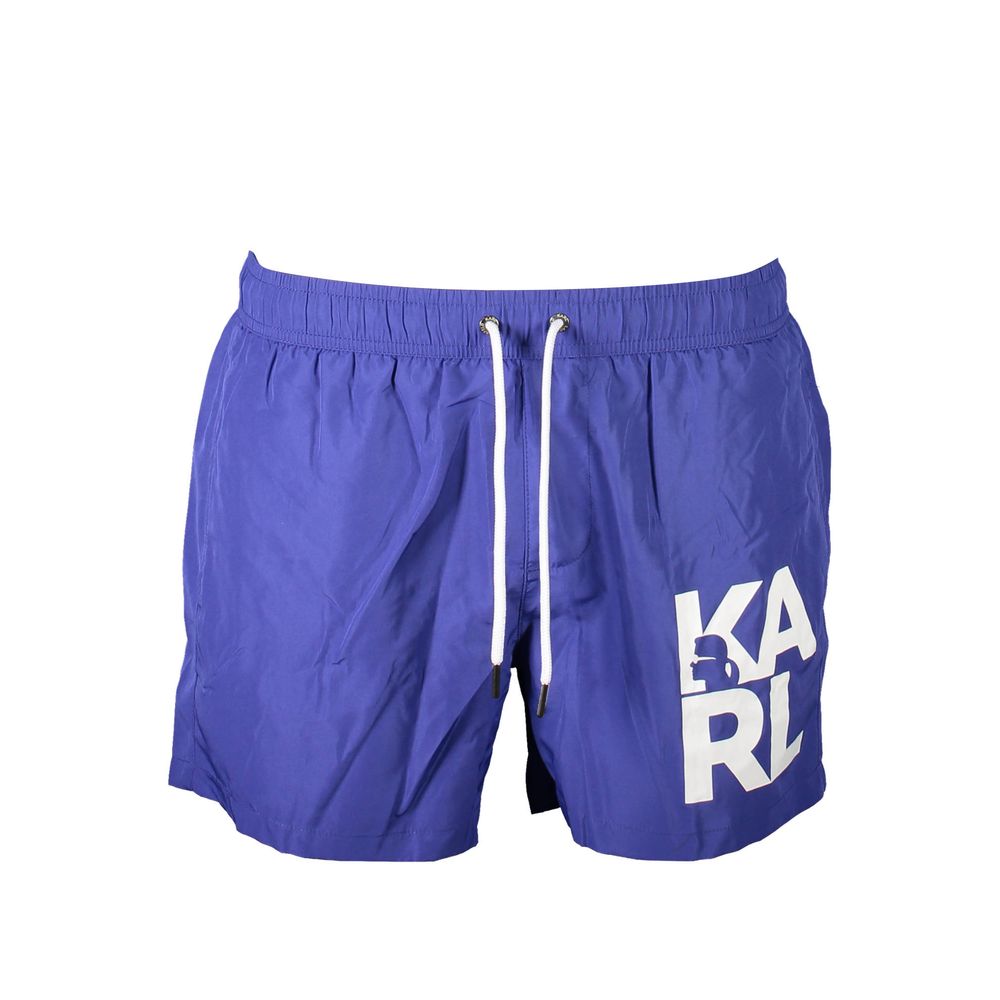 Karl Lagerfeld Men's Polyester Swim Shorts - Blue