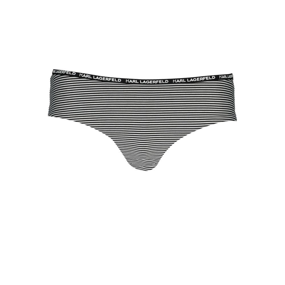 Swim Briefs by Karl Lagerfeld for women in elastane black features a riviera-ready silhouette, showcasing the riviera-ready design of the Women's Elastane Swim Briefs for a sophisticated look.
