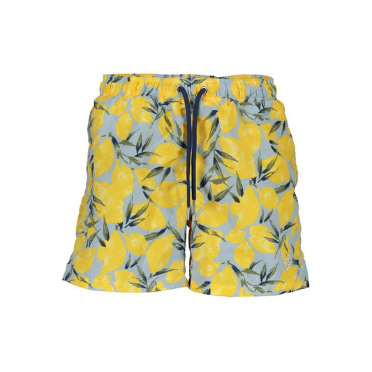 Swim Shorts by Gant for men in polyester and blue showcases a sinuous silhouette, expertly cut for a sinuous fit as part of the Men's Polyester Swim Shorts collection.