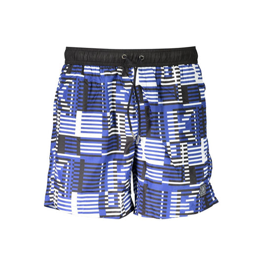 Swim Shorts by Karl Lagerfeld for men in polyester blue presents a sculptural silhouette, showcasing the sculptural Men's Polyester Swim Shorts design with a refined cut for a premium, sophisticated look.