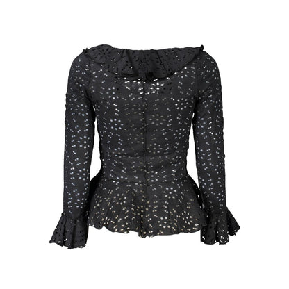 Blouse by Desigual for women in stretch polyamide cotton black showcases a sublime silhouette, artfully detailed with a sublime and for a sophisticated, sublime finish.