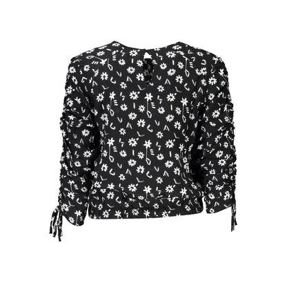 Blouse by Desigual for women in viscose black & patterned presents a discerning silhouette, showcasing a sophisticated and for a truly discerning finish.