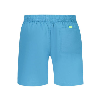 Swim Shorts by Norway 1963 for men in polyamide blue & print showcases a sculptural silhouette, expertly capturing the sophisticated essence of the sculptural Men's Polyamide Swim Shorts design for a premium poolside look.