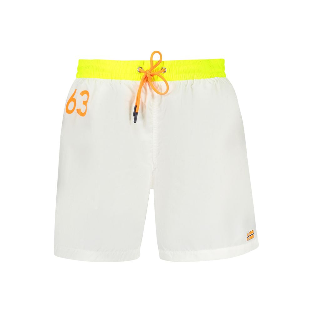 Swim Shorts by Norway 1963 for men in polyamide white & print features a resort ready silhouette, perfectly capturing the resort ready aesthetic of Men's Polyamide Swim Shorts with a resort ready finish.