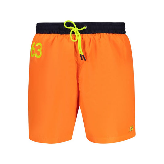 Swim Shorts by Norway 1963 for men in polyamide orange & print presents a sculptural silhouette, showcasing the sculptural Men's Polyamide Swim Shorts design with a refined cut for a premium, sophisticated look.