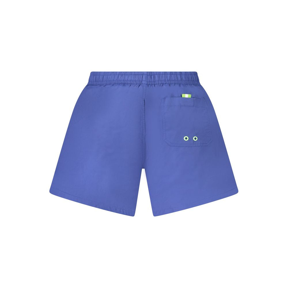 Swim Shorts by North Sails for men in nylon cotton and blue showcases a sinuous silhouette, expertly cut for a sinuous fit as part of the Men's Nylon Cotton Swim Shorts collection.