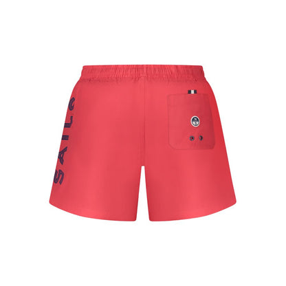 Swim Shorts by North Sails for men in cotton red & print showcases a sculptural silhouette, expertly capturing the sophisticated essence of the sculptural Men's Cotton Swim Shorts design for a premium poolside look.