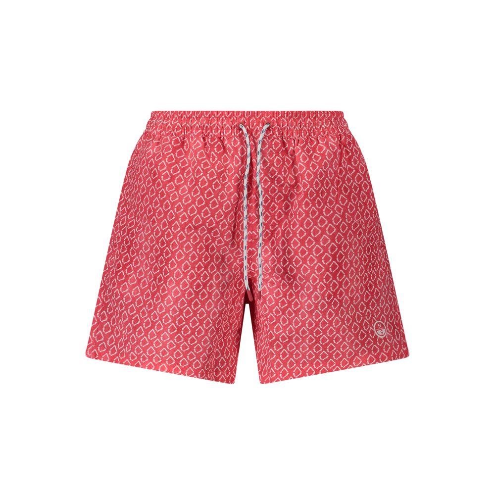 Swim Shorts by North Sails for men in polyester red & patterned presents a beach chic silhouette from the Men's Polyester Swim Shorts collection, showcasing a beach chic cut for a refined poolside look.