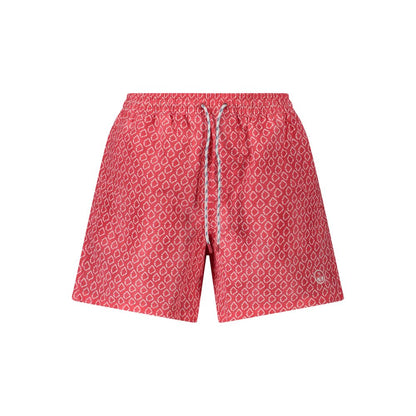 Swim Shorts by North Sails for men in polyester red & patterned presents a beach chic silhouette from the Men's Polyester Swim Shorts collection, showcasing a beach chic cut for a refined poolside look.