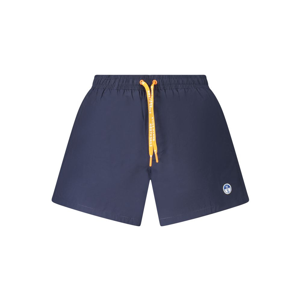 Swim Shorts by North Sails for men in cotton and blue showcases a sinuous silhouette, expertly cut for a sinuous fit as part of the Men's Cotton Swim Shorts collection.