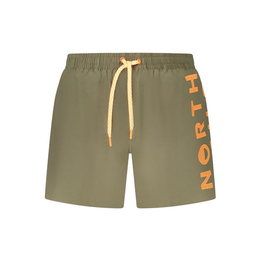 Swim Shorts by North Sails for men in nylon & polyester green & striped presents a beach chic silhouette from the Men's Nylon & Polyester Swim Shorts collection, showcasing a beach chic cut for a refined poolside look.