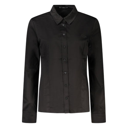 Dress Shirt by Guess Jeans for women in stretch cotton black, featuring a nuanced long-sleeve and nuanced for a sophisticated finish.