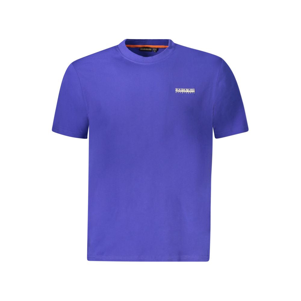 T-Shirt by Napapijri for men in cotton blue & print features a plush silhouette, showcasing a sophisticated crew neckline and for a truly plush finish.