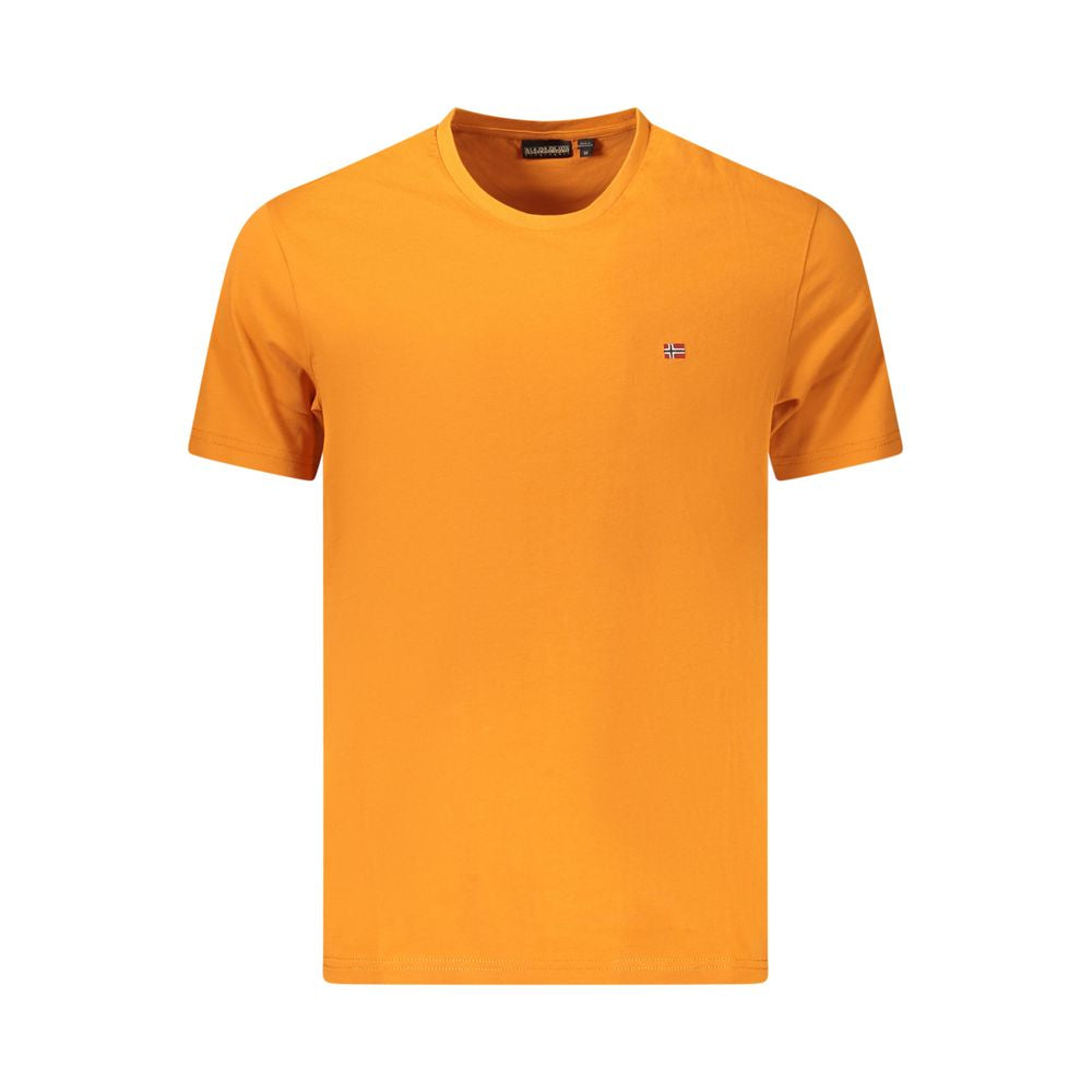 T-Shirt by Napapijri for men in cotton orange features an edgy silhouette, meticulously detailed with a sophisticated and crew neckline for a truly edgy finish.