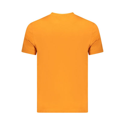 T-Shirt by Napapijri for men in cotton orange showcases a chic silhouette, artfully detailed with a chic crew neckline and for a chic finish.
