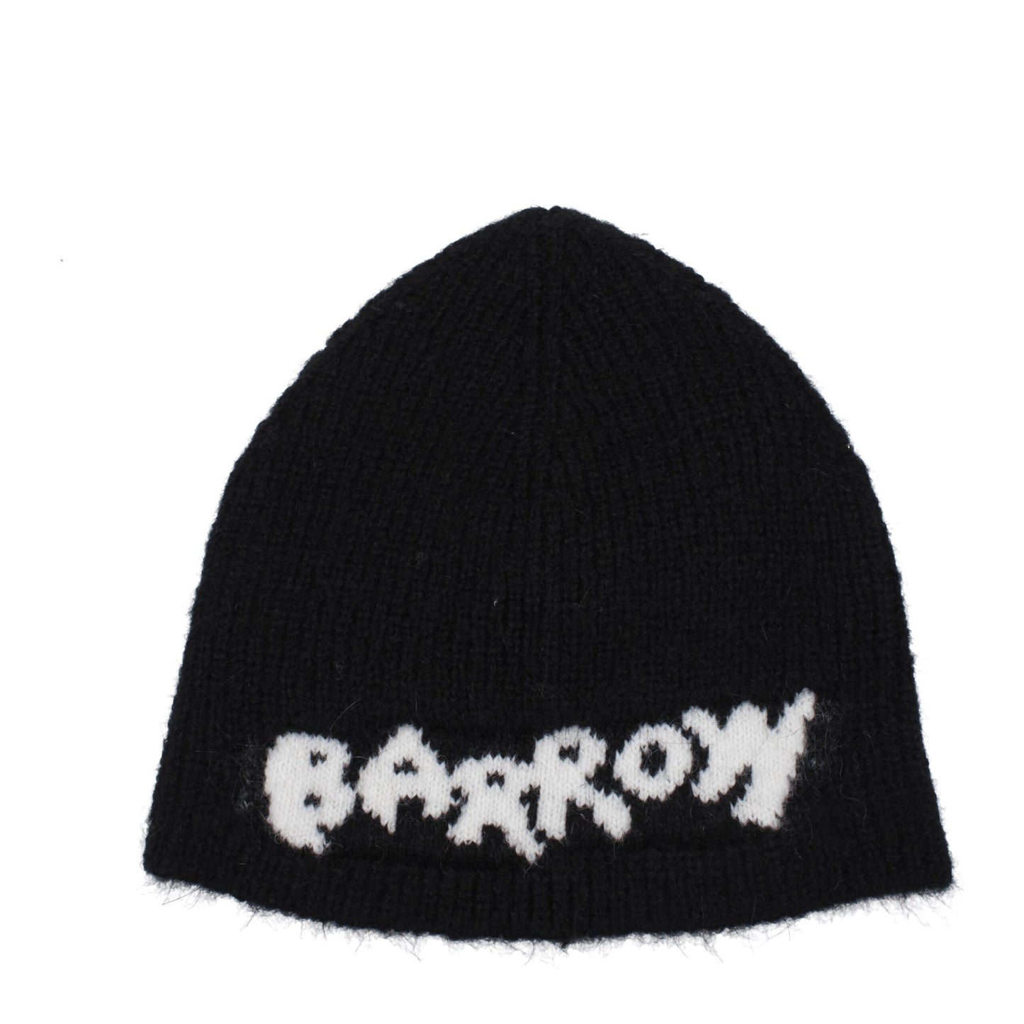 Beanie Hat by Barrow for men in marabou & mohair wool black presents a urban-chic silhouette, artfully capturing the essence of the urban-chic Marabou & Mohair Wool Beanie Hat design for a sophisticated look.