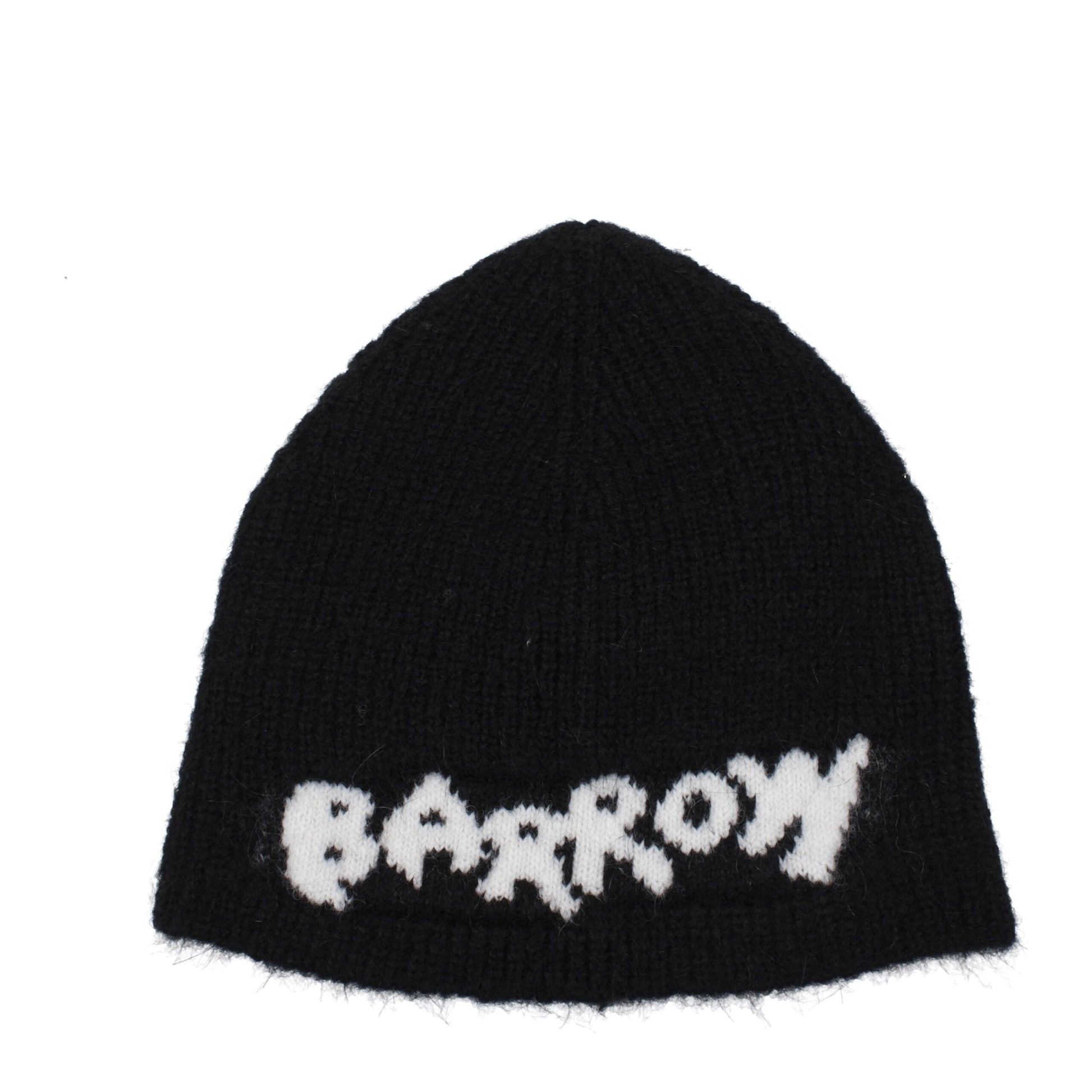 Beanie Hat by Barrow for men in marabou & mohair wool black presents a urban-chic silhouette, artfully capturing the essence of the urban-chic Marabou & Mohair Wool Beanie Hat design for a sophisticated look.