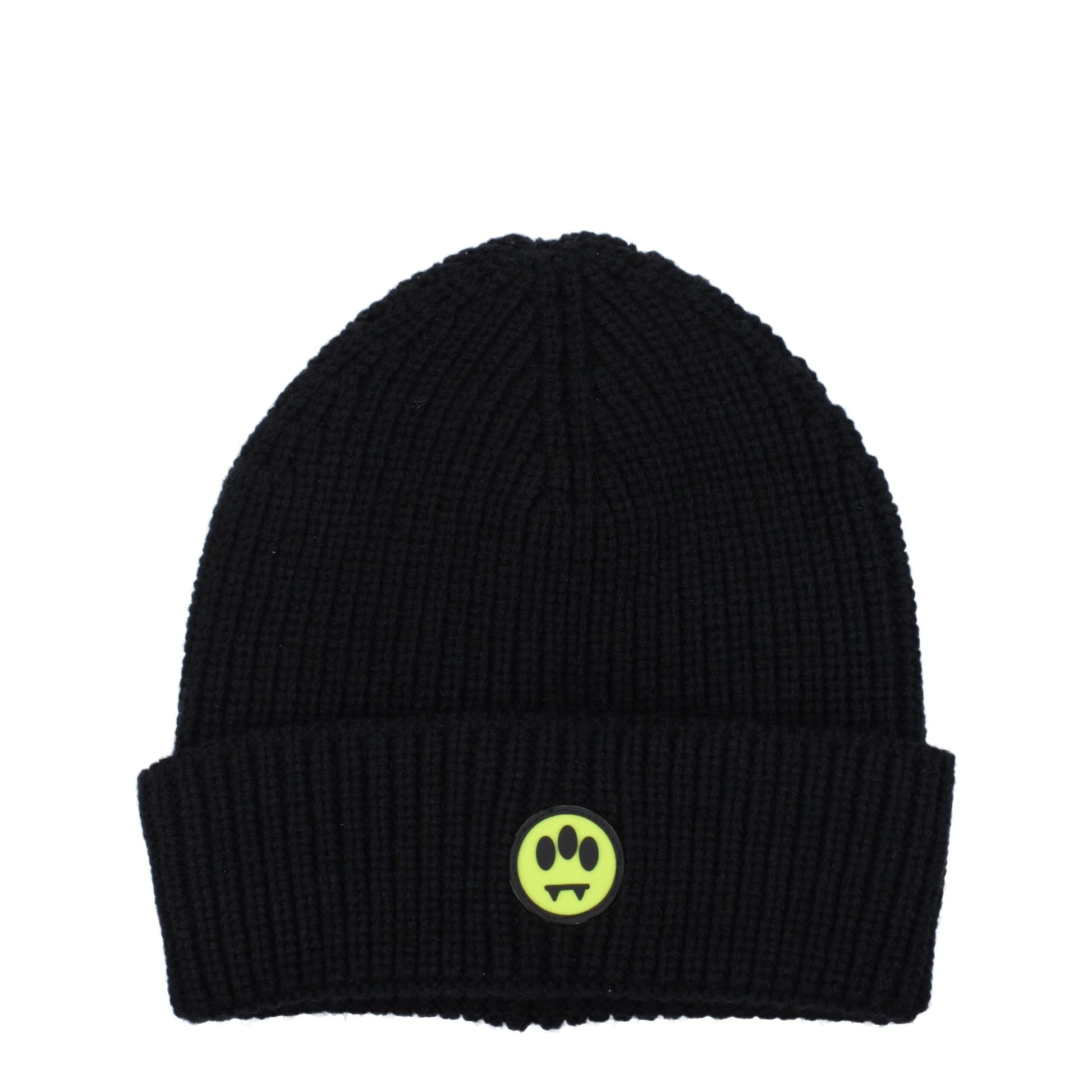 Beanie Hat by Barrow for men in wool acrylic black features a refined luxury silhouette, artfully capturing the essence of the refined luxury Wool Acrylic Beanie Hat design for a sophisticated, premium look.