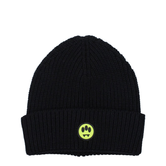Beanie Hat by Barrow for men in wool acrylic black features a refined luxury silhouette, artfully capturing the essence of the refined luxury Wool Acrylic Beanie Hat design for a sophisticated, premium look.