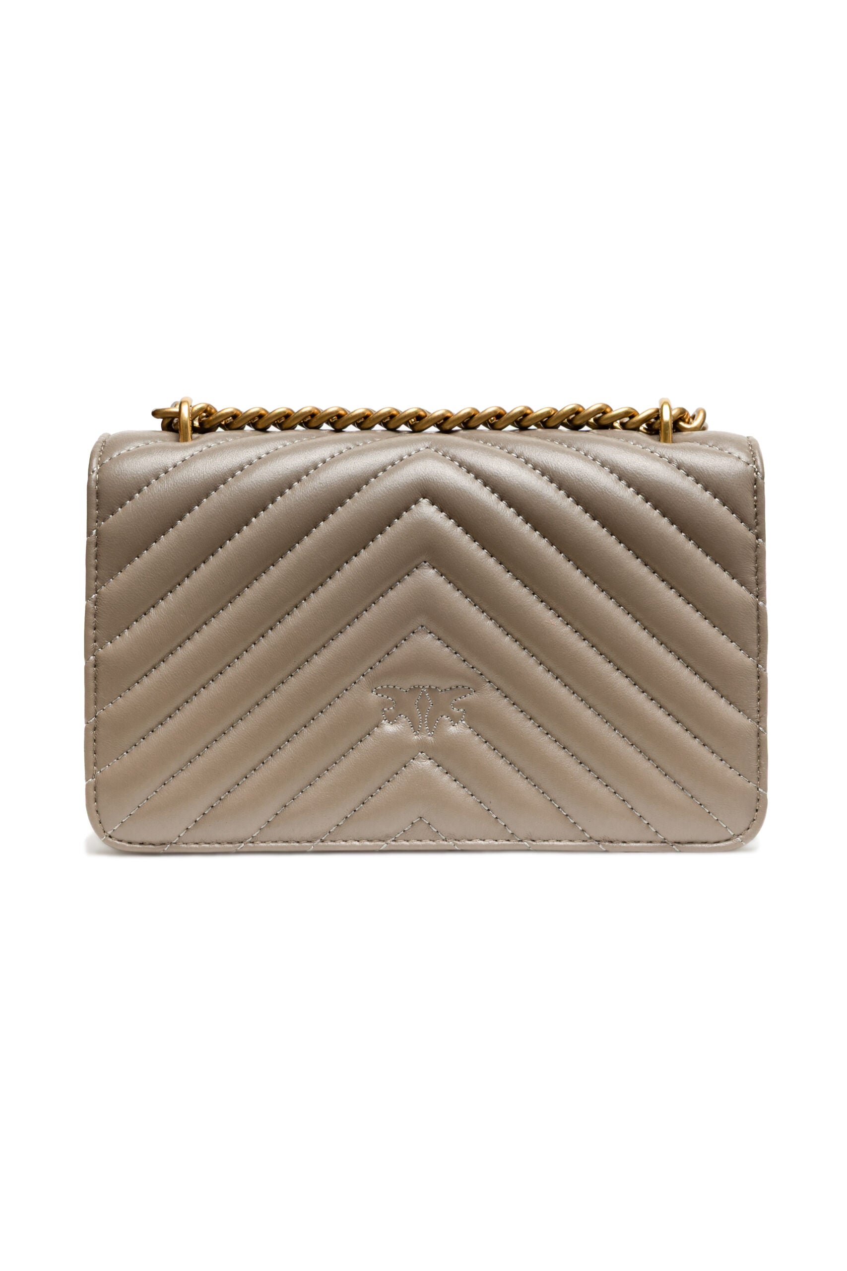 Shoulder Bag by PINKO for women in cotton & leather gray & chevron features a effortless chic silhouette with a secure zipper & buckle, ample built-in-compartments, and versatile shoulder-strap & adjustable-strap for a effortless chic finish.