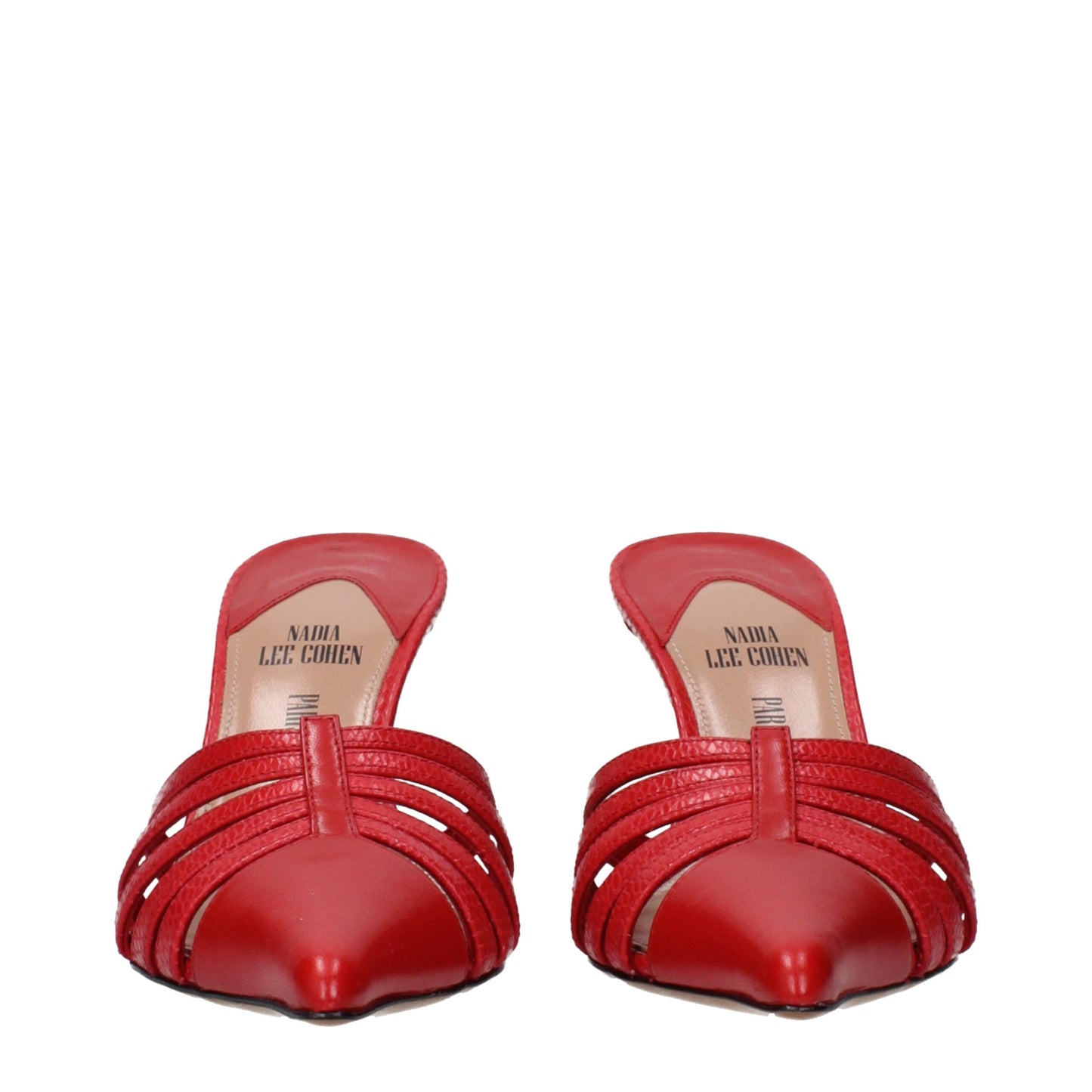 Stiletto Sandals by Paris Texas for women in leather red presents a sculptural silhouette, showcasing the Women's Leather Stiletto Sandals design with a sculptural stiletto and for a premium look.