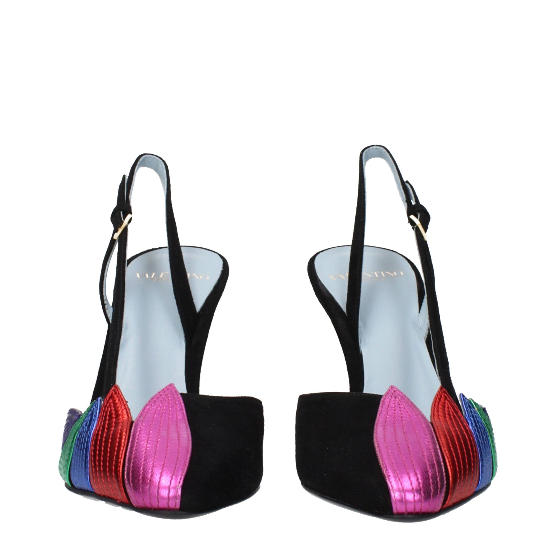 High-Heel Sandals Pumps Heels by Valentino Garavani for women in suede leather black showcases a exquisite silhouette, perfectly accentuating Women's Suede Leather High-Heel Sandals Pumps Heels with a exquisite high-heel and exquisite .