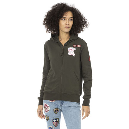 Mr&Mrs Italy Green Cotton Women Sweatshirt Top