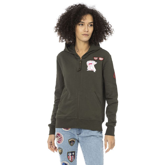 Mr&Mrs Italy Green Cotton Women Sweatshirt Top