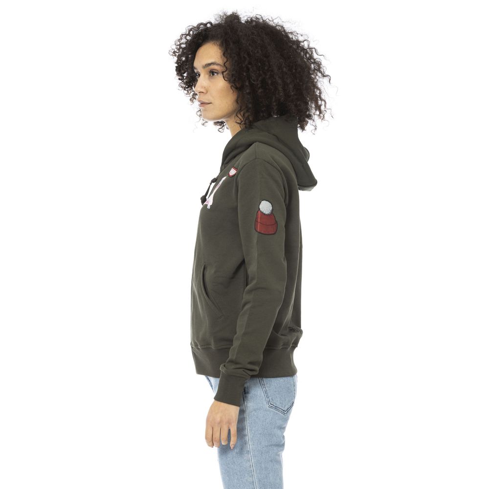 Mr&Mrs Italy Green Cotton Women Sweatshirt Top