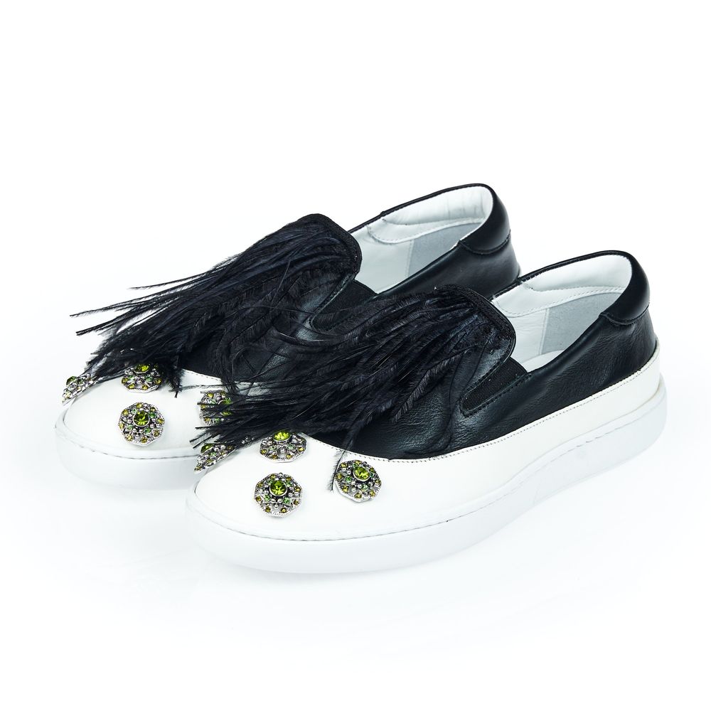Mr&Mrs Italy Black And White Bovine Leather Shoe