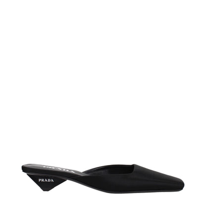 Prada Women's Satin Flat Sandals - Black