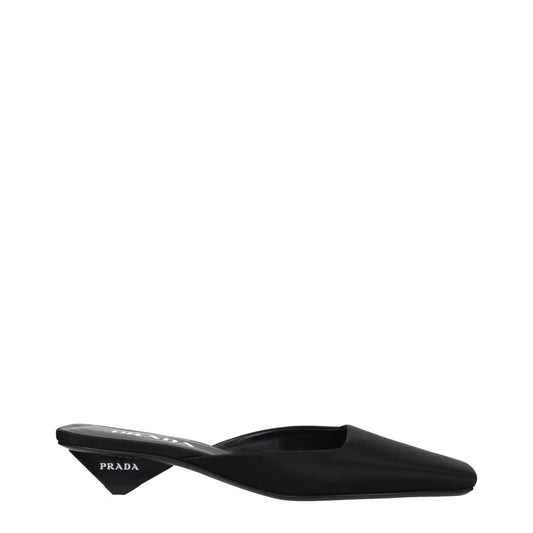 Prada Women's Satin Flat Sandals - Black
