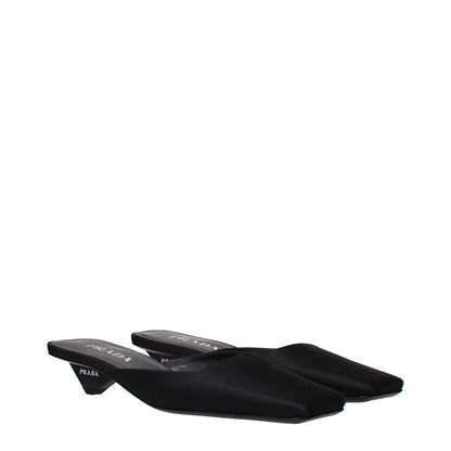 Prada Women's Satin Flat Sandals - Black