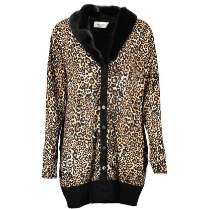 Cardigan by Blugirl for women in viscose & synthetic fur black features an crisp silhouette, showcasing a sophisticated and detail for a truly crisp finish.