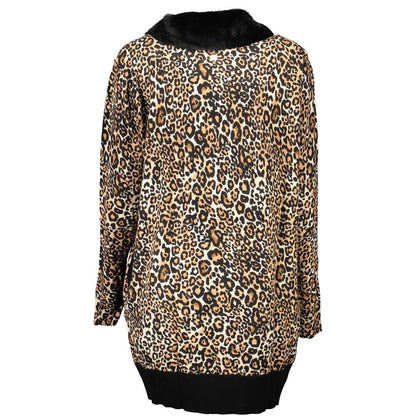 Cardigan by Blugirl for women in viscose & synthetic fur black showcases a luxurious silhouette, meticulously detailed with a sophisticated and for a refined finish.