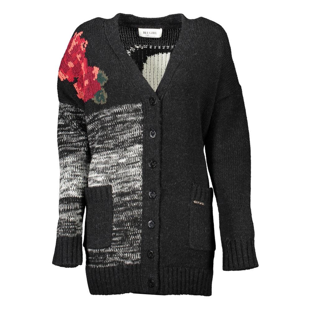 Cardigan by Blugirl for women in wool black features a nuanced silhouette with a refined and nuanced detailing for a sophisticated look.