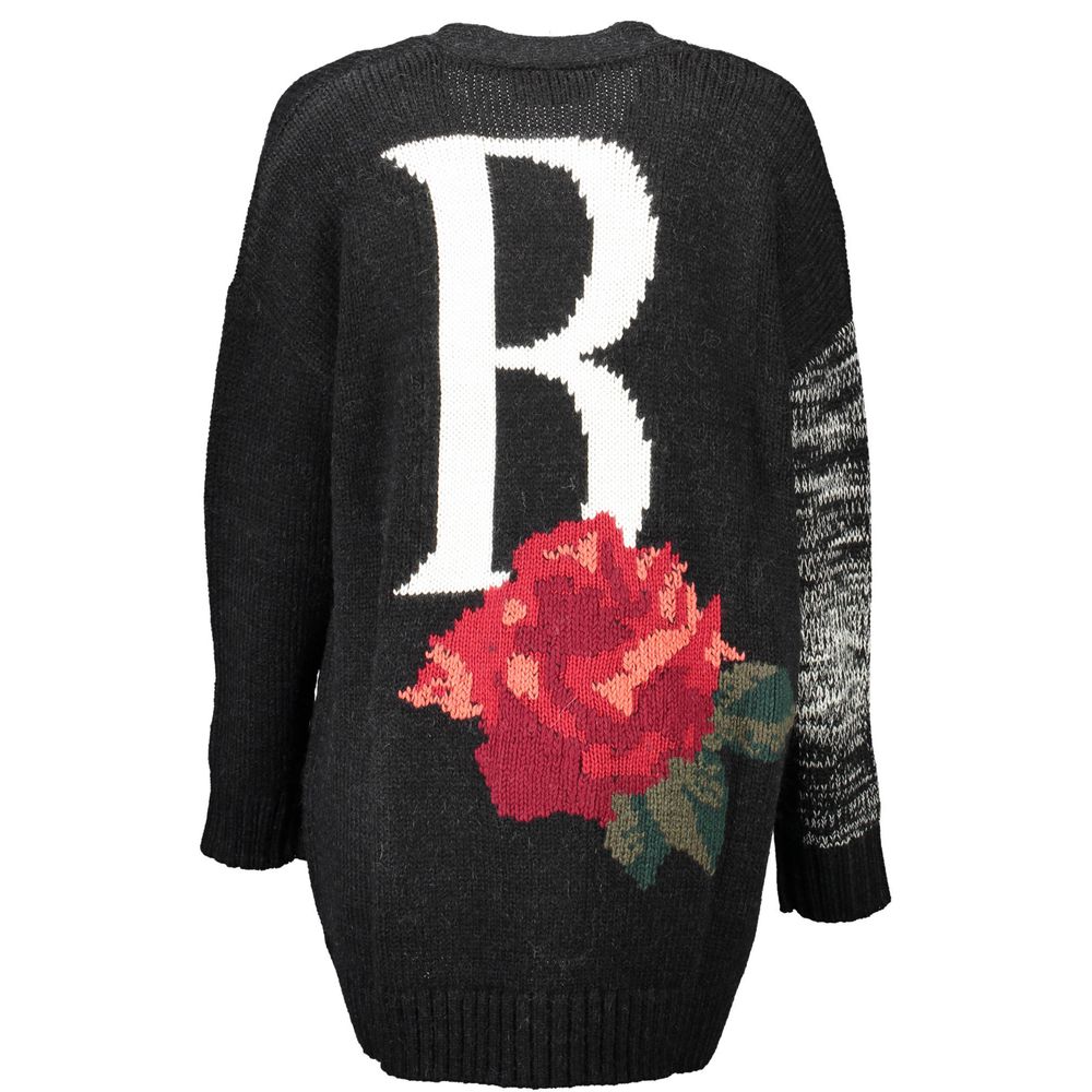 Cardigan by Blugirl for women in wool black presents a textural silhouette, artfully finished with a textural and for a sophisticated, textural look.