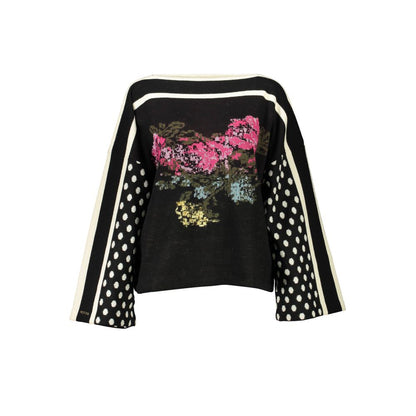 Sweatshirt by Blugirl for women in viscose wool acrylic black features an magnificent silhouette, showcasing a sophisticated boat neckline and long-sleeve detail for a truly magnificent finish.