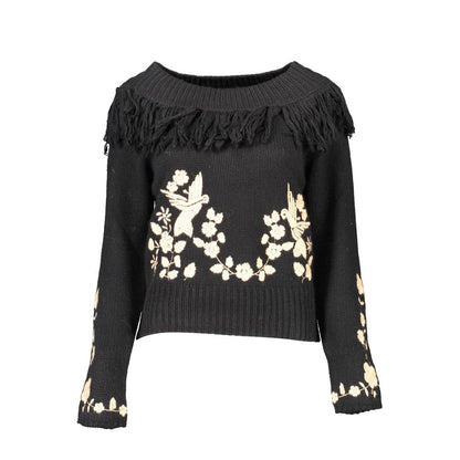 Sweatshirt by Blugirl for women in wool black features a unrivaled silhouette with a refined high-collar neckline and unrivaled long-sleeve detailing for a sophisticated look.