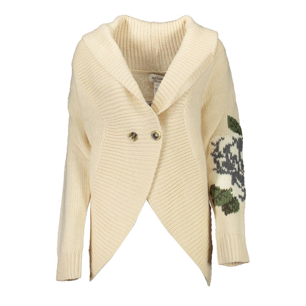 Cardigan by Blugirl for women in wool beige showcases a luxurious silhouette, meticulously detailed with a sophisticated and long-sleeve for a refined finish.